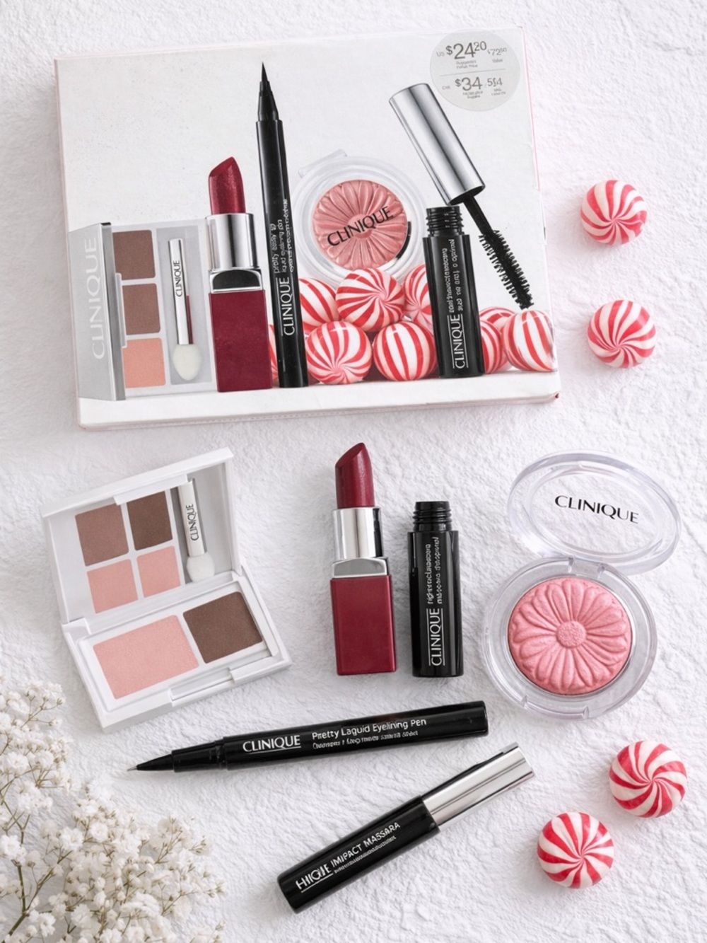Clinique NEW Holiday Makeup Gift Set-Lipstick, Mascara, Eye Liner, Eye Shadow - Picture 2 of 3